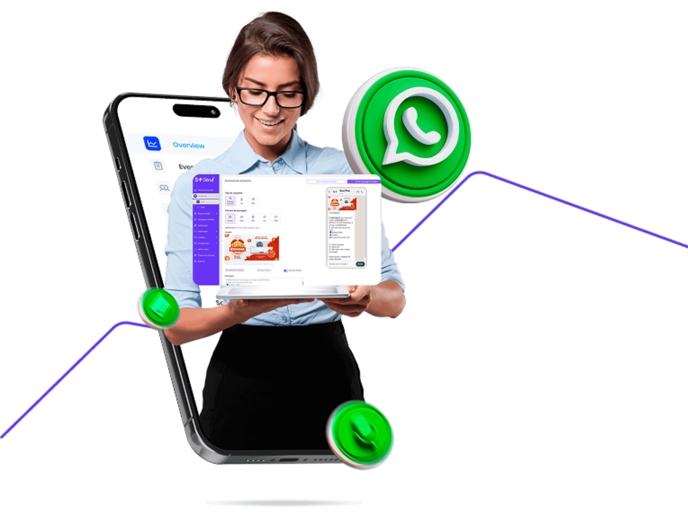 Imagem de uma mulher usando o aplicativo Soul Send